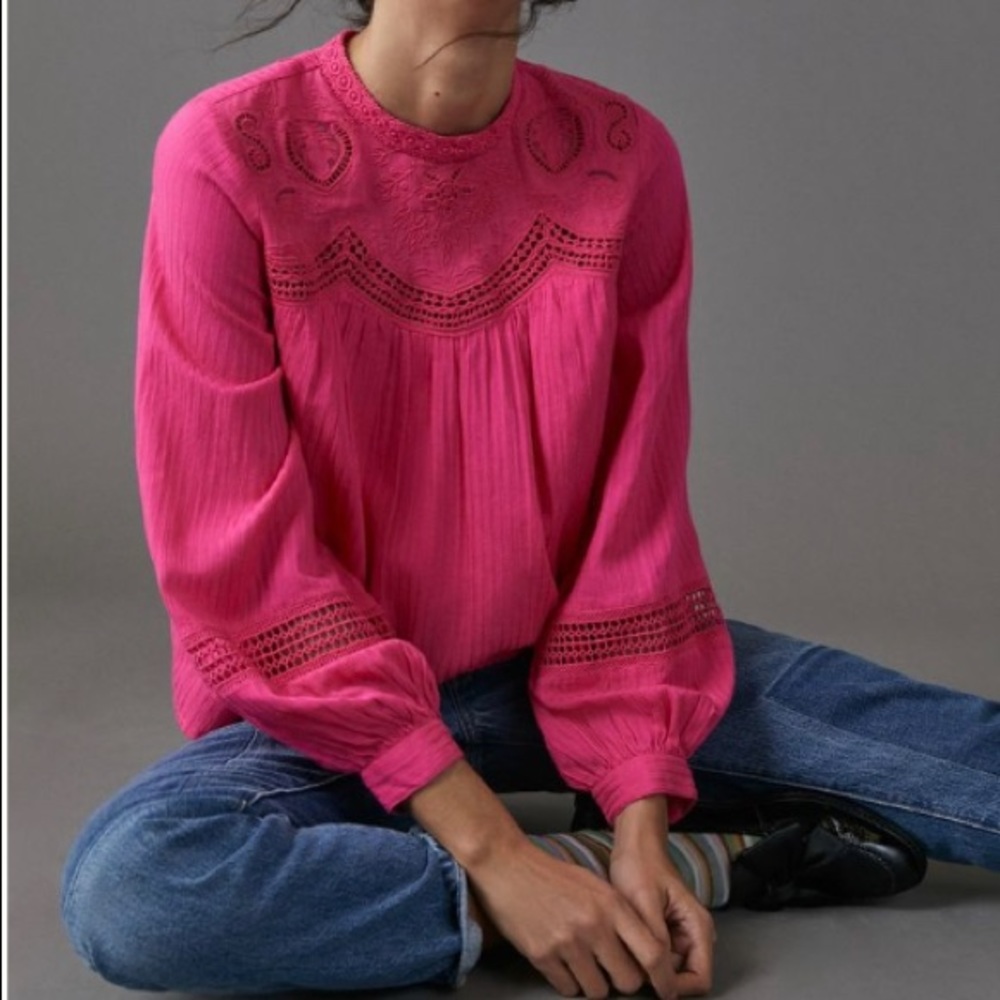 NWOT- Anthropologie harmony lace blouse